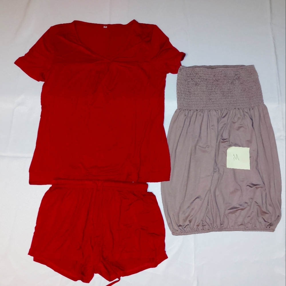 Medium Bundle for Women - PJ Set & Beautiful Strapless Dress Top